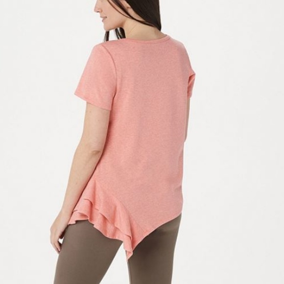 AnyBody Cozy Knit Side Ruffle Tee 3938 - Picture 2 of 3